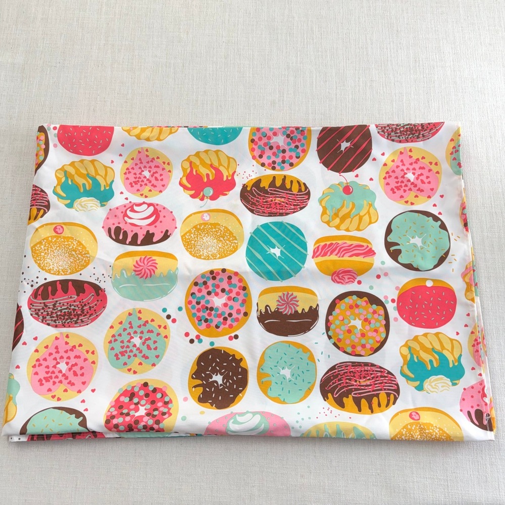 Cynthia Rowley Donut Print Tablecloth 60x84 Oblong Colorful Pastry Kitchen Decor
